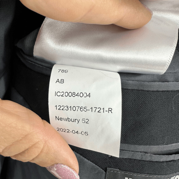 Indochino Mens Wool Newbury Sport Coat Blazer 44 Regular Black Two Buttons - Picture 14 of 14